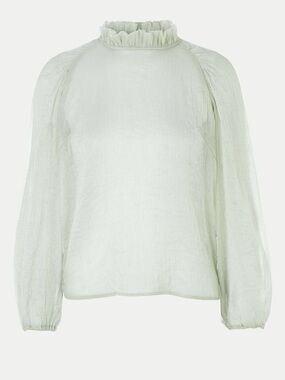 Just Female small Sanne top pale green chiffon ruffle